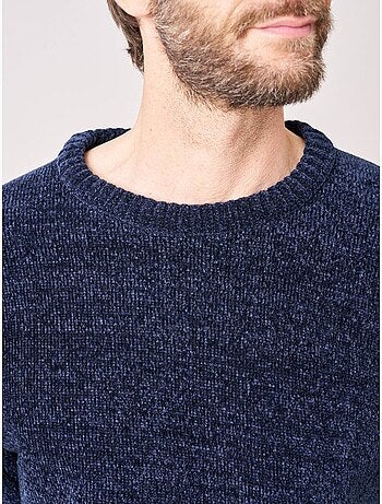 Pull regular homme en maille chenille douce 'deeluxe'