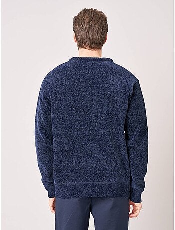 Pull regular homme en maille chenille douce 'deeluxe'
