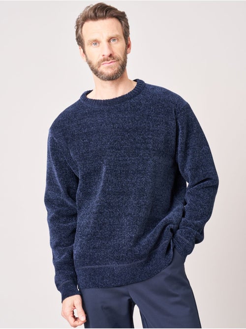 Pull regular homme en maille chenille douce 'deeluxe' - Kiabi