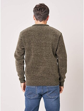 Pull regular homme en maille chenille douce 'deeluxe'