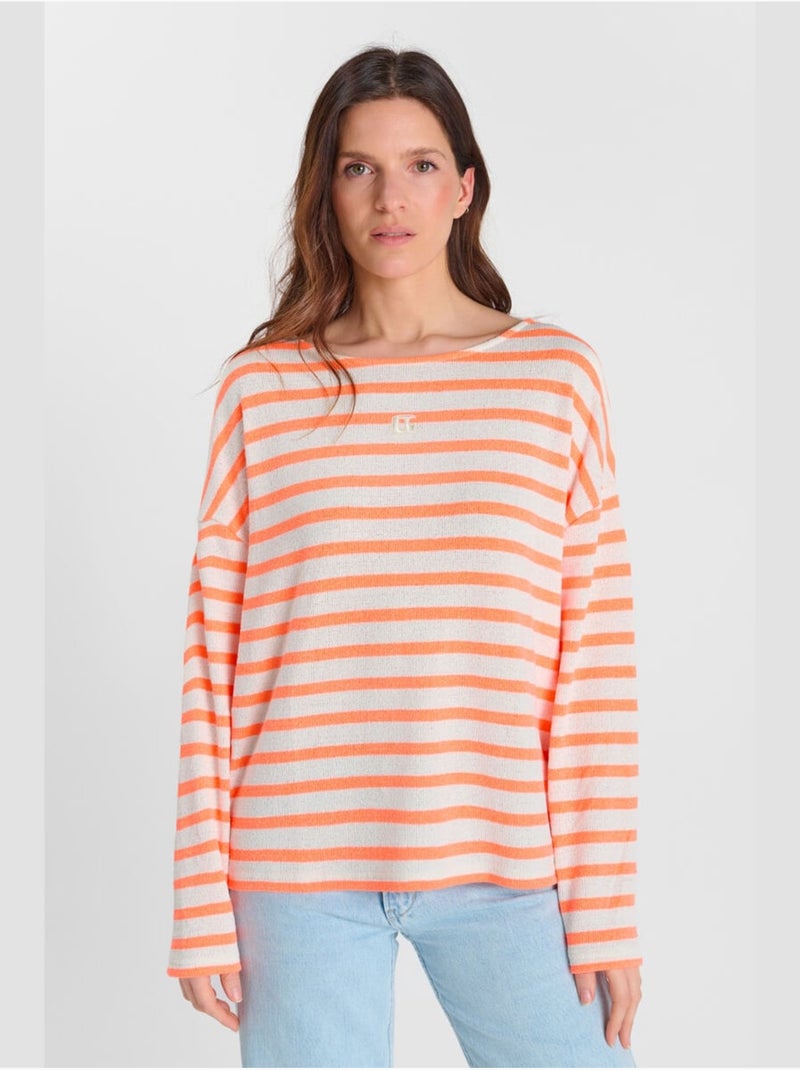 Pull RUDETTE 'Le Temps Des Cerises' Orange - Kiabi