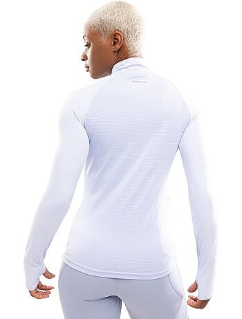 Pull running demi-zip femme fitness femme center lilac