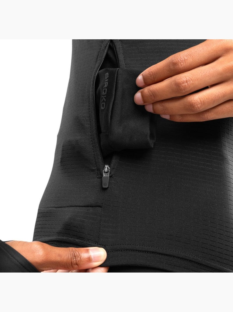 Pull running demi-zip femme fitness femme center Noir - Kiabi