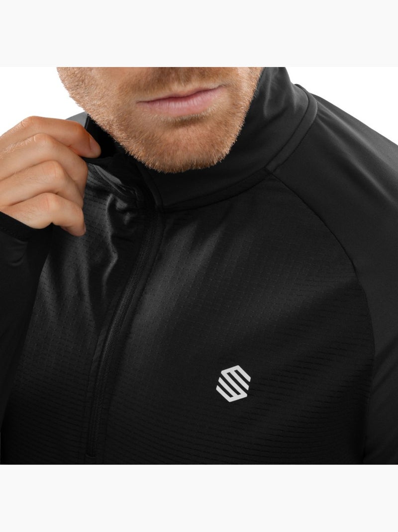 Pull running demi-zip homme fitness homme intuit Noir - Kiabi
