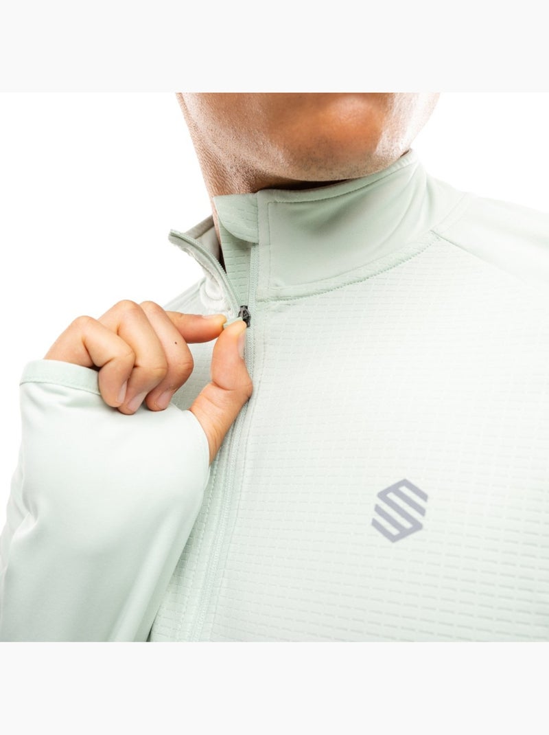 Pull running demi-zip homme fitness homme intuit Vert - Kiabi
