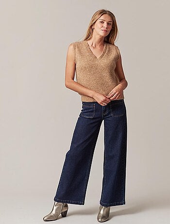 Pull Sans Manches Col Rond Femme Décontracté Solide Ample - Confort Et Style Au Quotidien