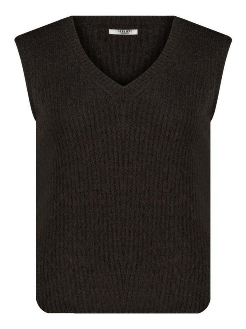 Pull sans manche à col V pour femme 'Deeluxe' Noir - Kiabi