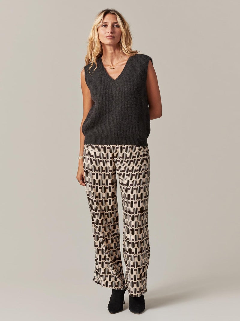 Pull sans manche à col V pour femme 'Deeluxe' Noir - Kiabi