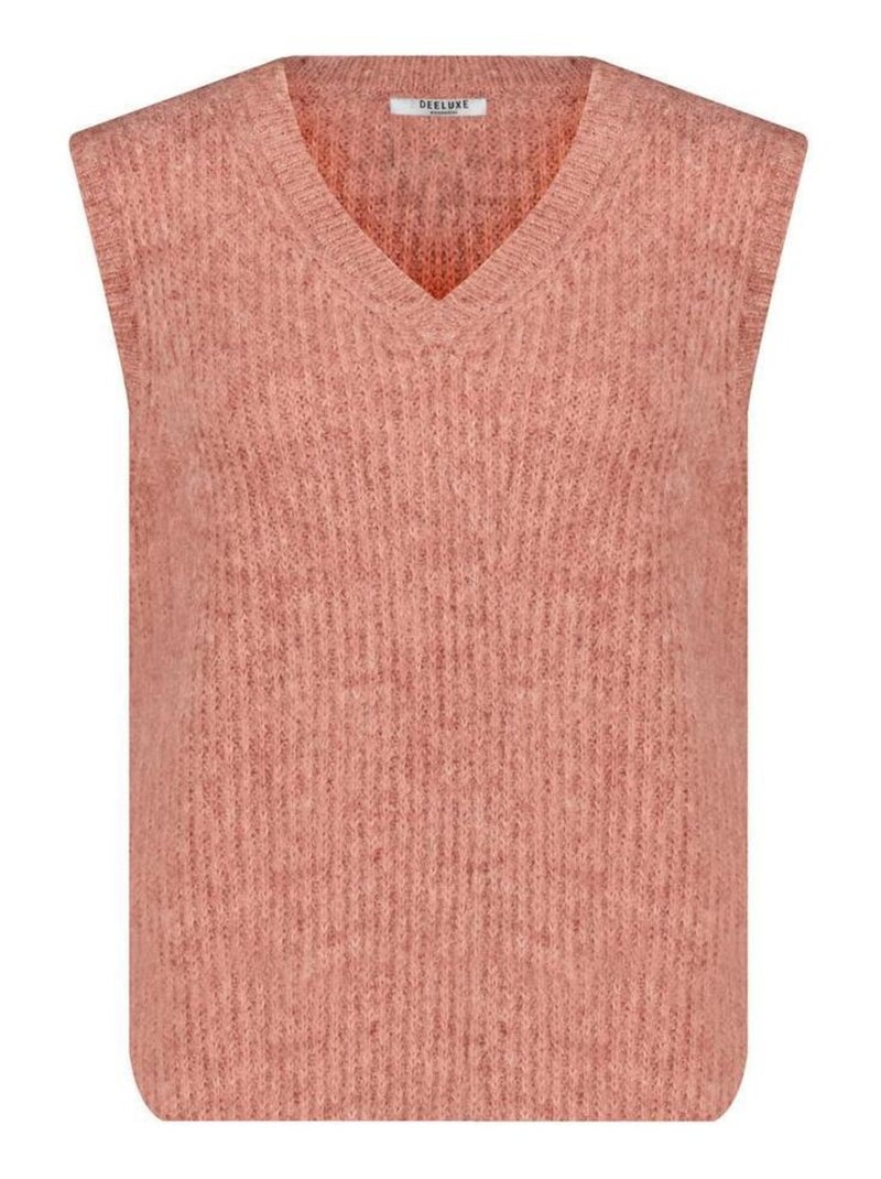 Pull sans manche à col V pour femme 'Deeluxe' Rose clair - Kiabi