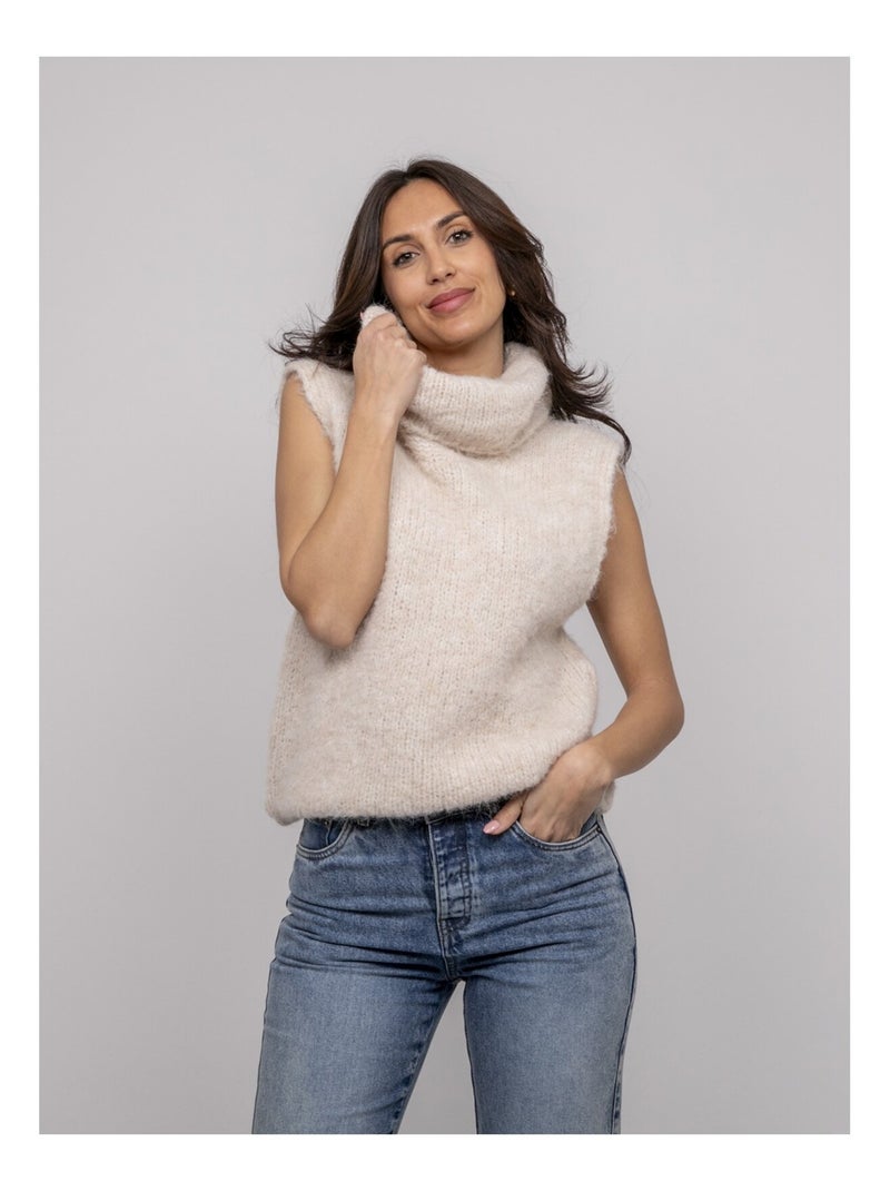 Pull sans manche KEANA Beige - Kiabi