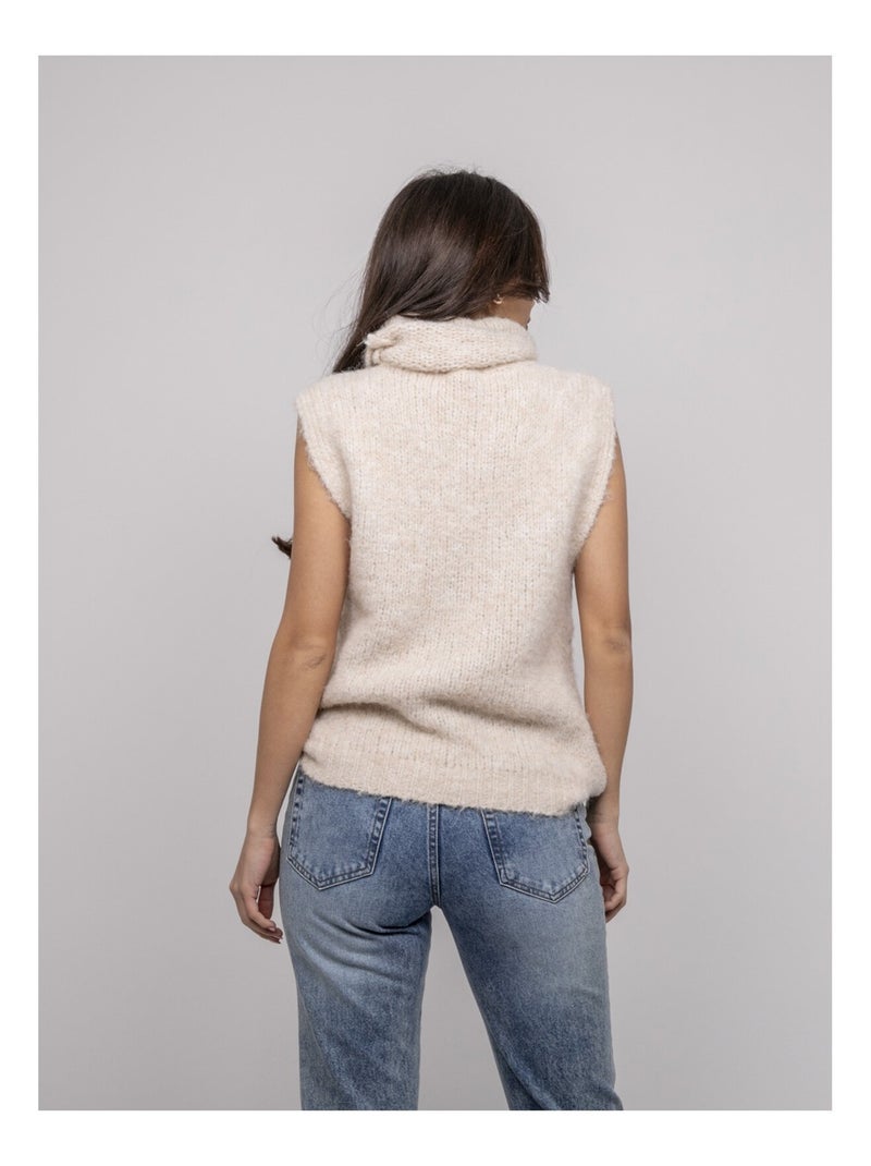 Pull sans manche KEANA Beige - Kiabi