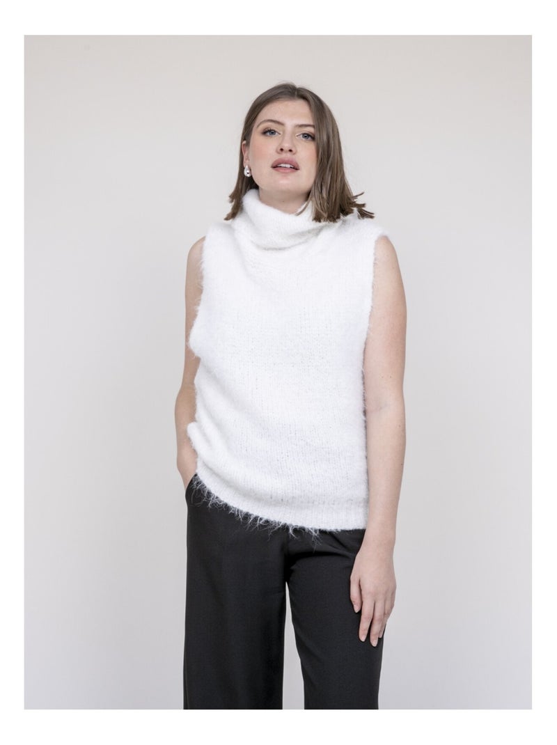 Pull sans manche KEANA Blanc - Kiabi