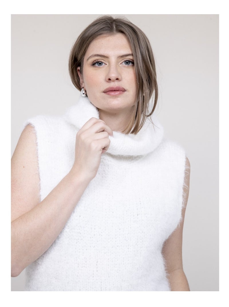 Pull sans manche KEANA Blanc - Kiabi