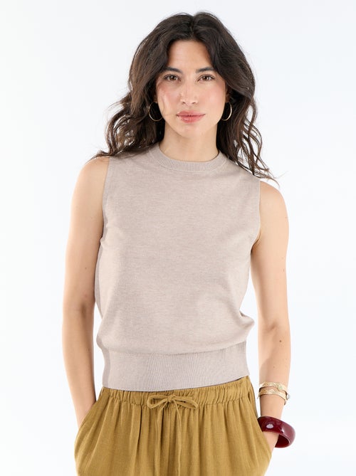 Pull sans manches à col rond - Kiabi Pull sans manches à col rond - Kiabi