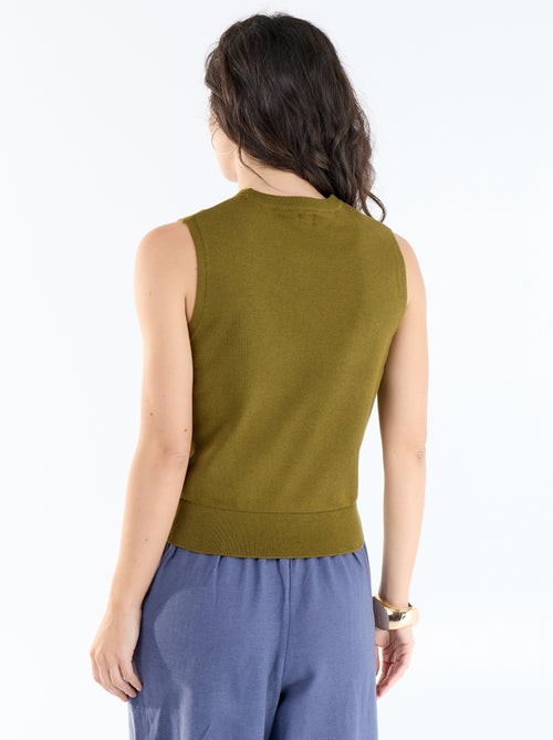Pull sans manches à col rond - Kiabi Pull sans manches à col rond - Kiabi