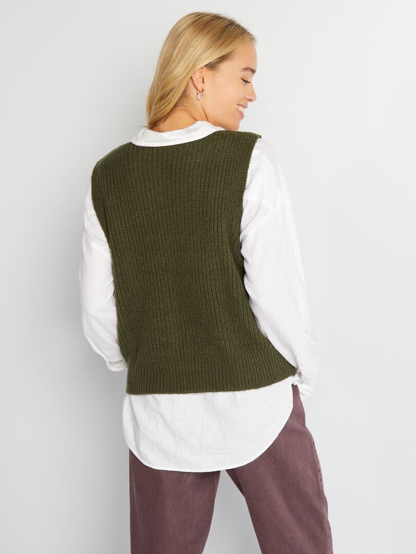 Générique Pull Femme Sans Manches Col V Gilet Tricot Pour