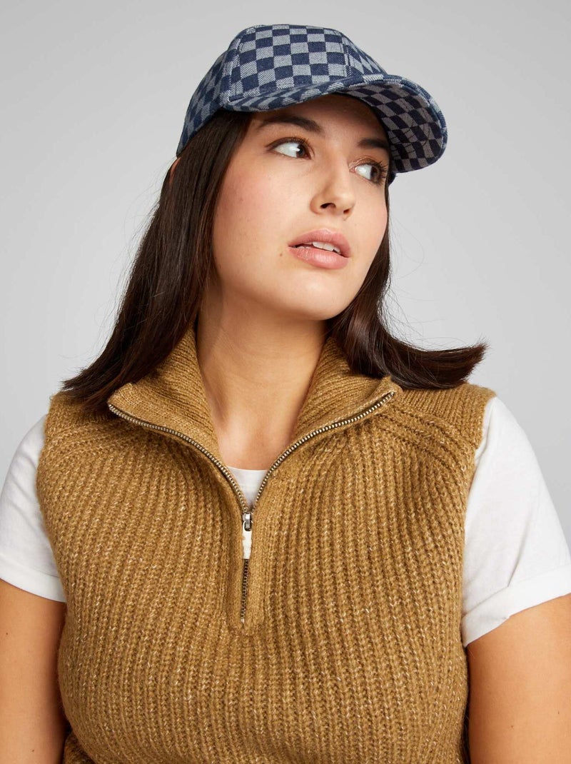 Pull sans manches à col zippé Beige - Kiabi