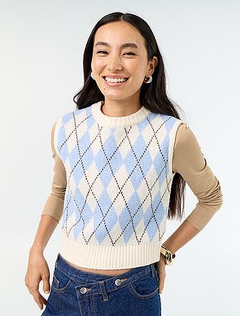 Pull sans manches à motif