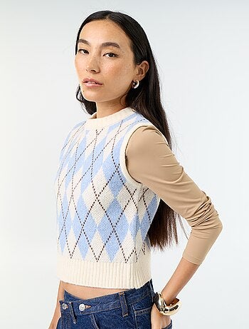 Pull sans manches à motif