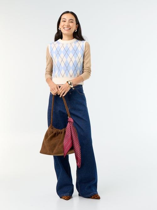 Pull sans manches à motif - Kiabi