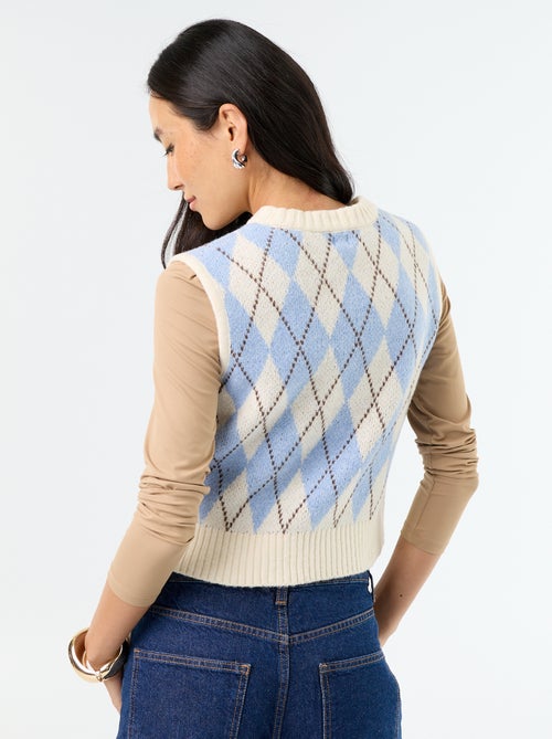 Pull sans manches à motif - Kiabi