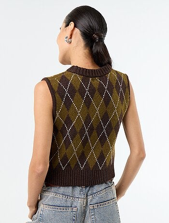 Pull sans manches à motif