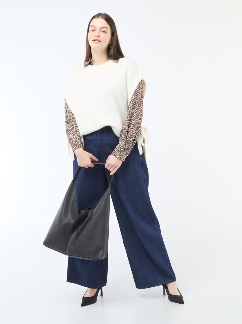 Pull sans manches à nouer sur les côtés Beige - Kiabi