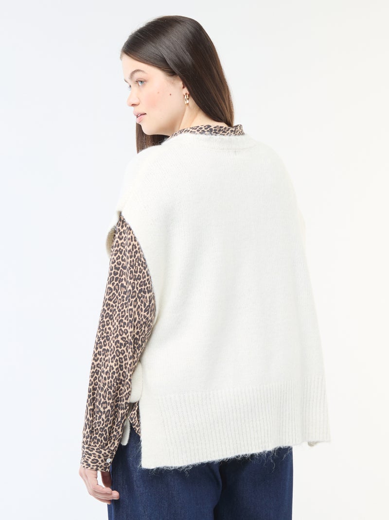 Pull sans manches à nouer sur les côtés Beige - Kiabi