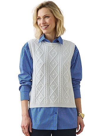 Pull sans manches à torsades - daxon