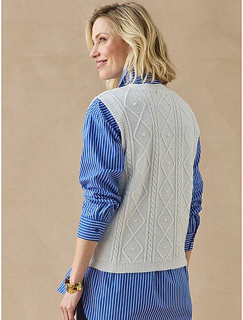 Pull sans manches à torsades - daxon