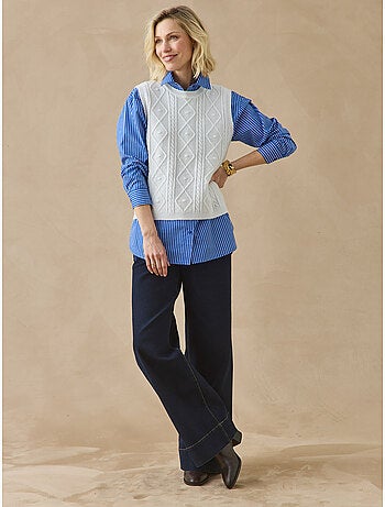 Pull sans manches à torsades - daxon