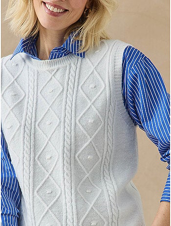 Pull sans manches à torsades - daxon