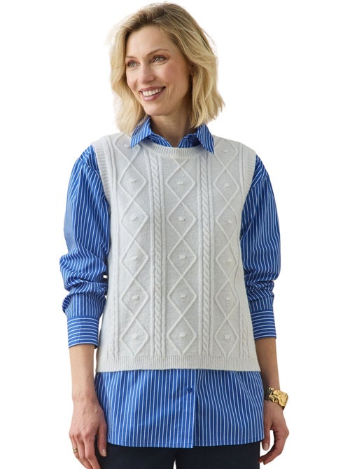 Pull sans manches à torsades - daxon - Kiabi Pull sans manches à torsades - daxon - Kiabi