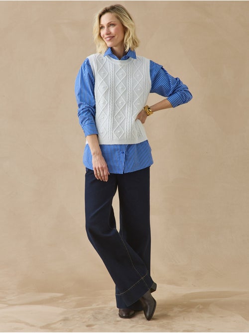 Pull sans manches à torsades - daxon - Kiabi Pull sans manches à torsades - daxon - Kiabi