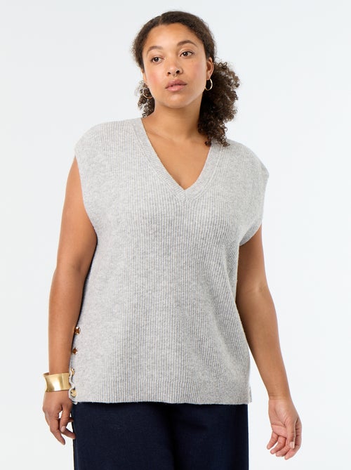 Pull sans manches avec bijoux fantaisies dorés - Kiabi