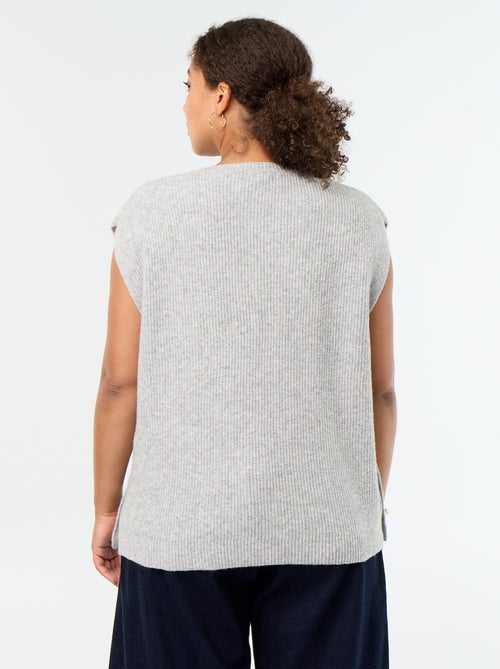 Pull sans manches avec bijoux fantaisies dorés - Kiabi