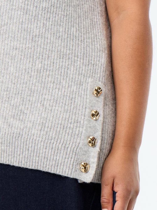 Pull sans manches avec bijoux fantaisies dorés - Kiabi