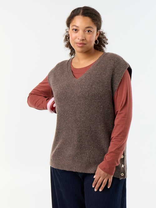 Pull sans manches avec bijoux fantaisies dorés - Kiabi