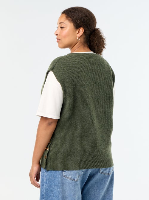 Pull sans manches avec bijoux fantaisies dorés - Kiabi