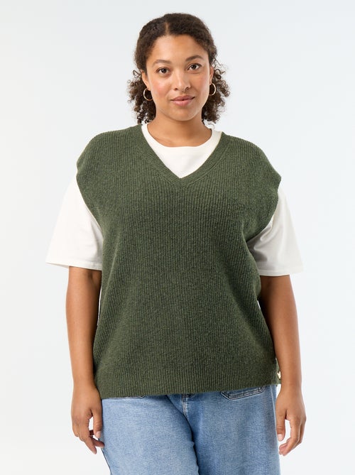 Pull sans manches avec bijoux fantaisies dorés - Kiabi