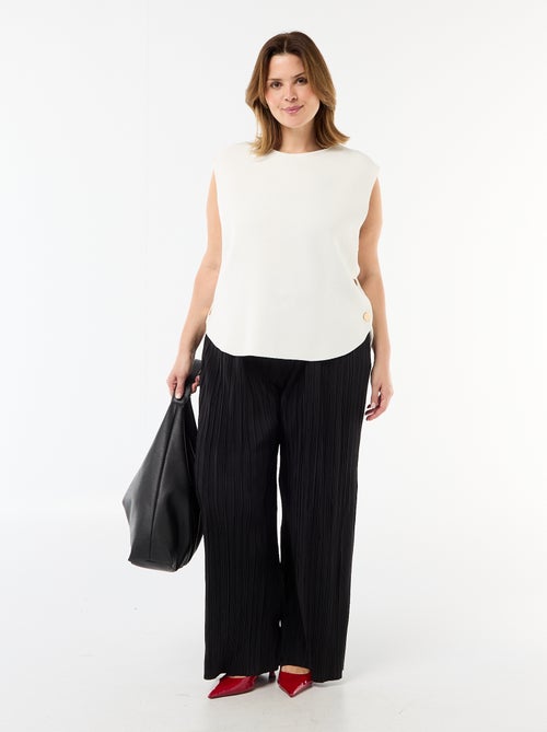 Pull sans manches avec boutons dorés sur côté - Kiabi