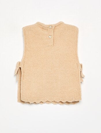 Pull sans manches avec écharpe amovible