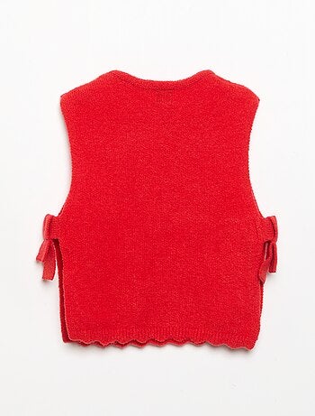Pull sans manches avec écharpe amovible