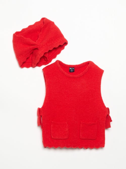 Pull sans manches avec écharpe amovible - Kiabi Pull sans manches avec écharpe amovible - Kiabi