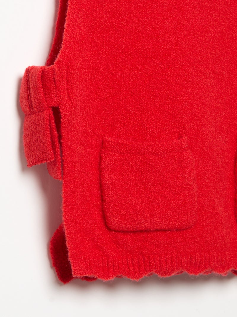 Pull sans manches avec écharpe amovible Rouge - Kiabi