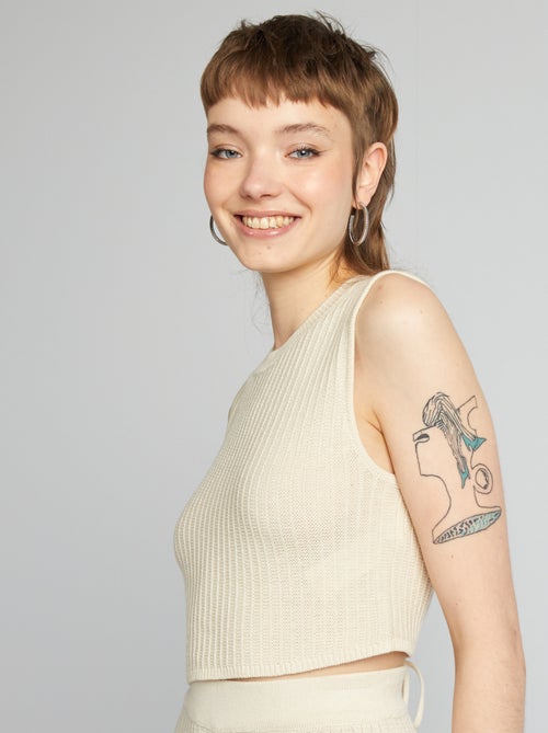 Pull sans manches avec laçage au dos - Kiabi