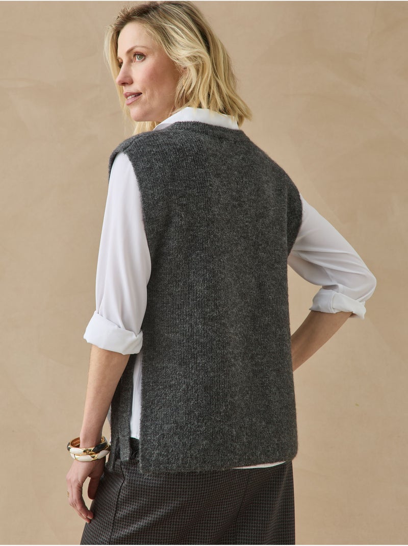 Pull sans manches avec laine - daxon gris anthracite - Kiabi