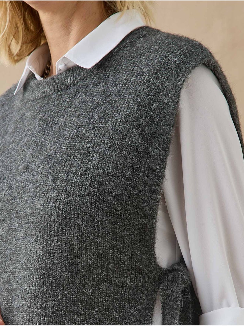 Pull sans manches avec laine - daxon gris anthracite - Kiabi