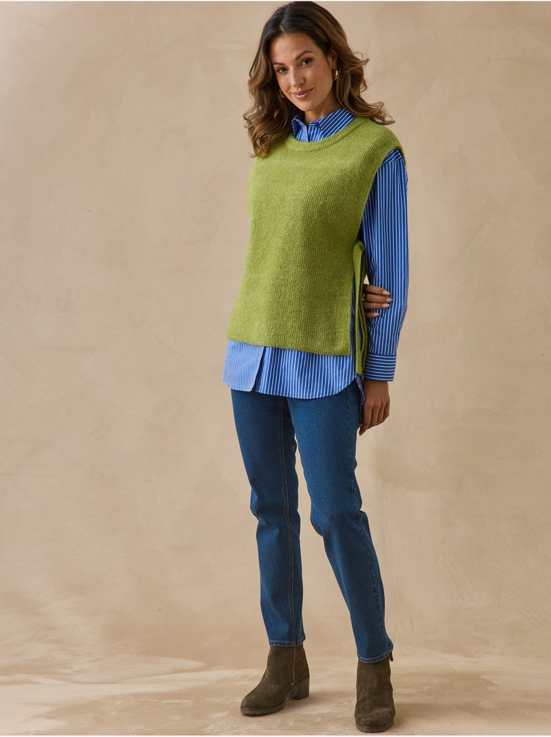 Pull sans manches avec laine - daxon Vert - Kiabi