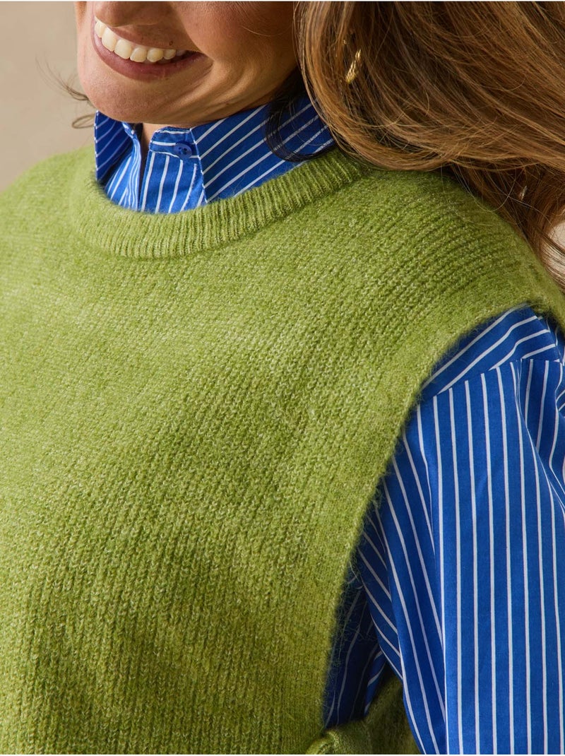 Pull sans manches avec laine - daxon Vert - Kiabi